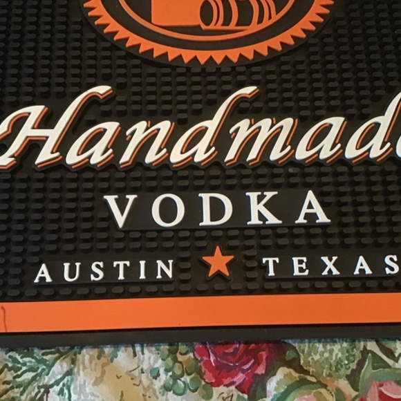 Tito's Hand Made Vodka Rubber Spill Rail Cocktail Bar Bartender Mat - 16” x 16” - Picture 3 of 5